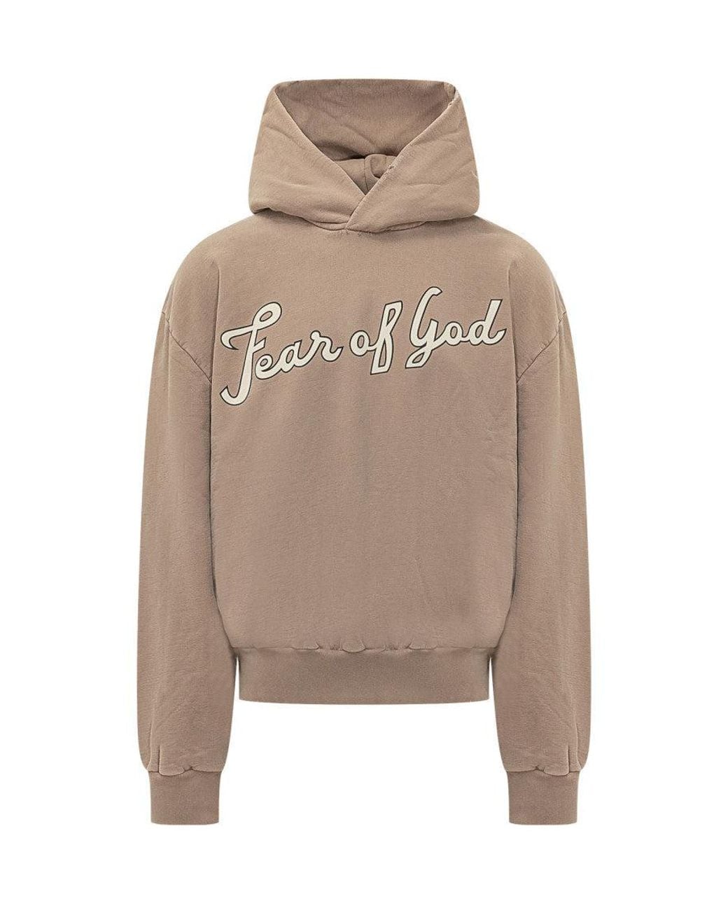 Fear Of God Natural Pearl Logo Hood Sweatshirt for men