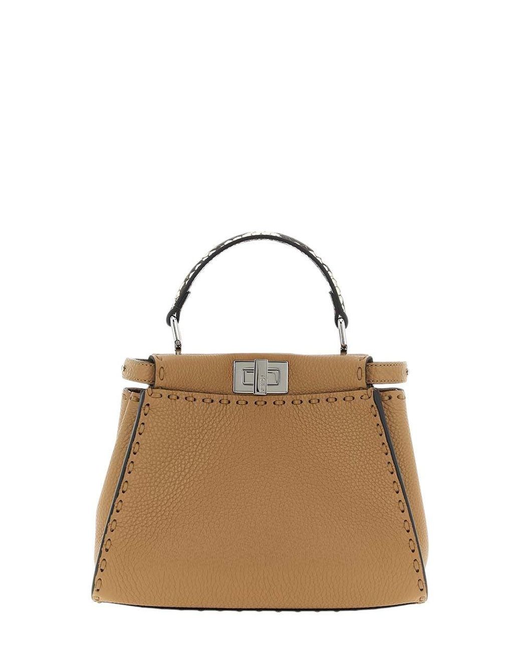Fendi Brown Peekaboo Mini Satchel