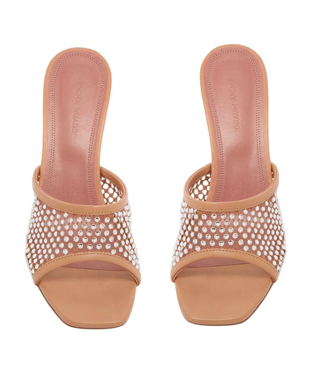 AMINA MUADDI Pink Embellished Lupita Crystal Heels