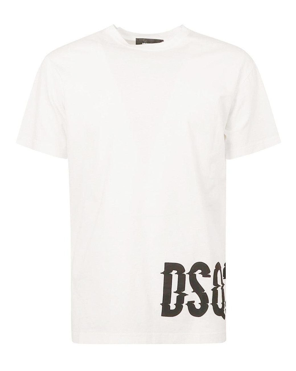 DSquared² White Logo Print T-Shirt for men
