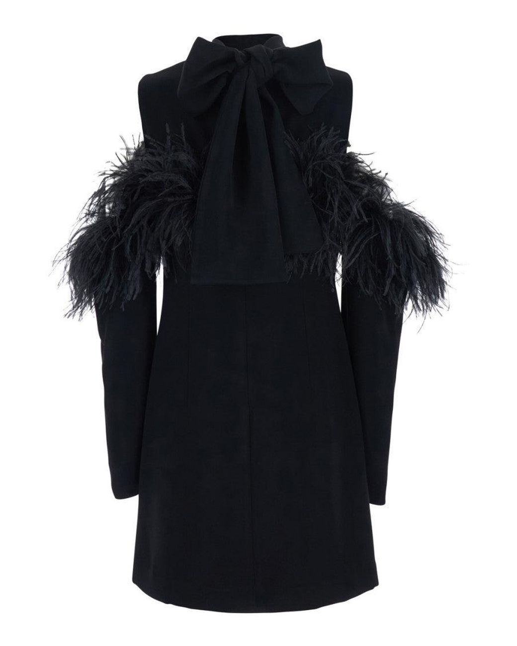P.A.R.O.S.H. Black Turtle Neck Mini Dress
