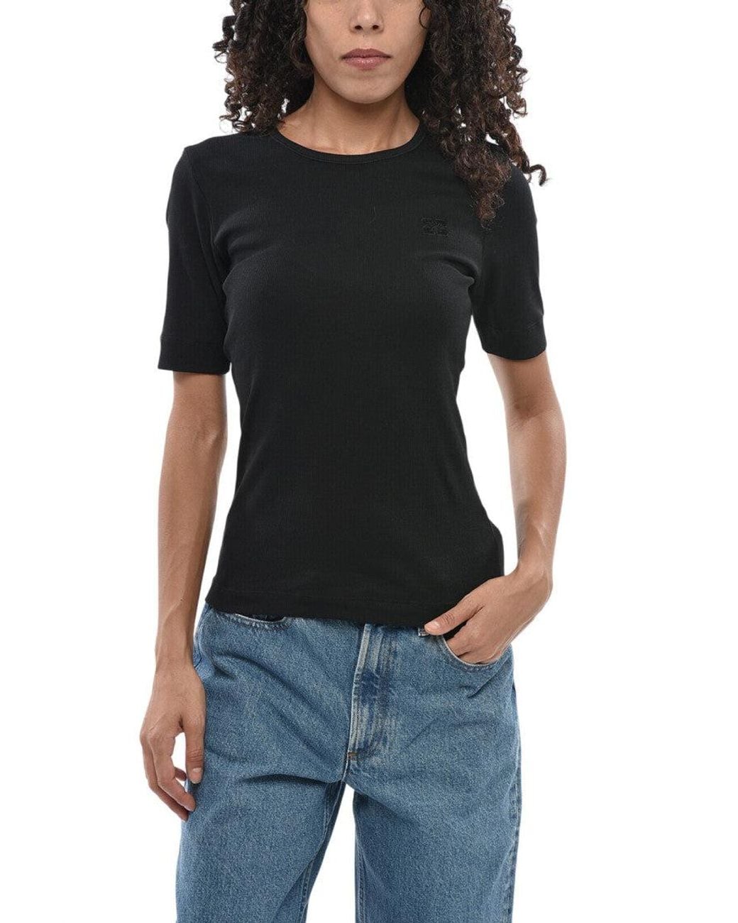 Ganni Black Crew Neck T-Shirt