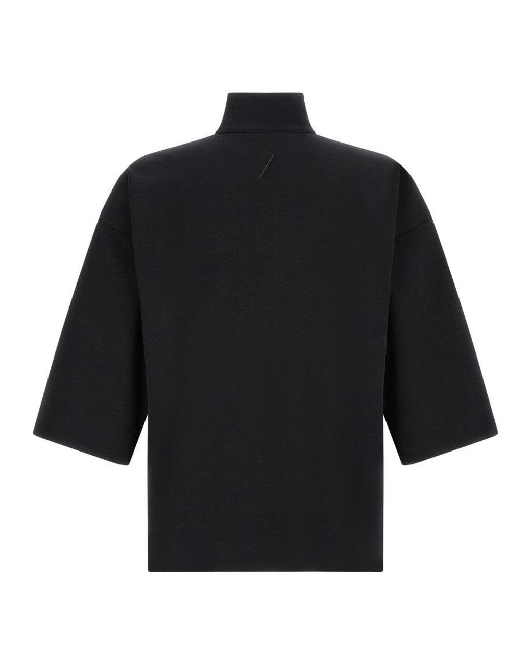 Thom Krom Blue Solid Mock Collar Sweatshirt for men