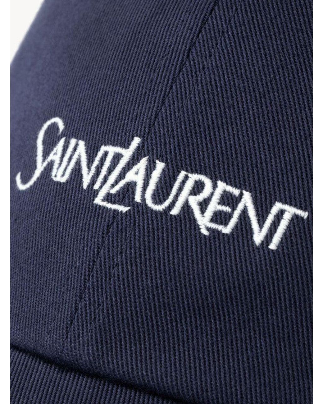 Saint Laurent Blue Logo Baseball Cap for men