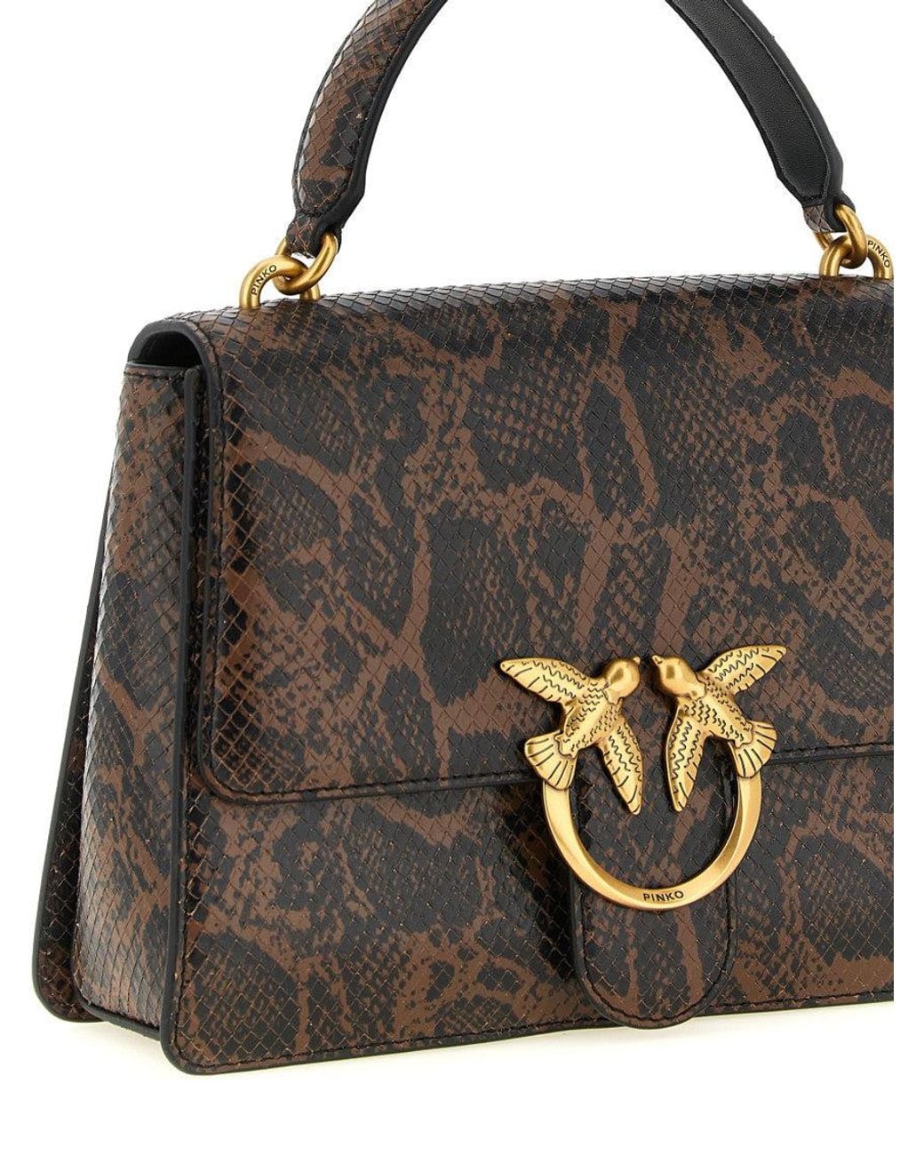 Pinko Black Dark Love One Medium Satchel