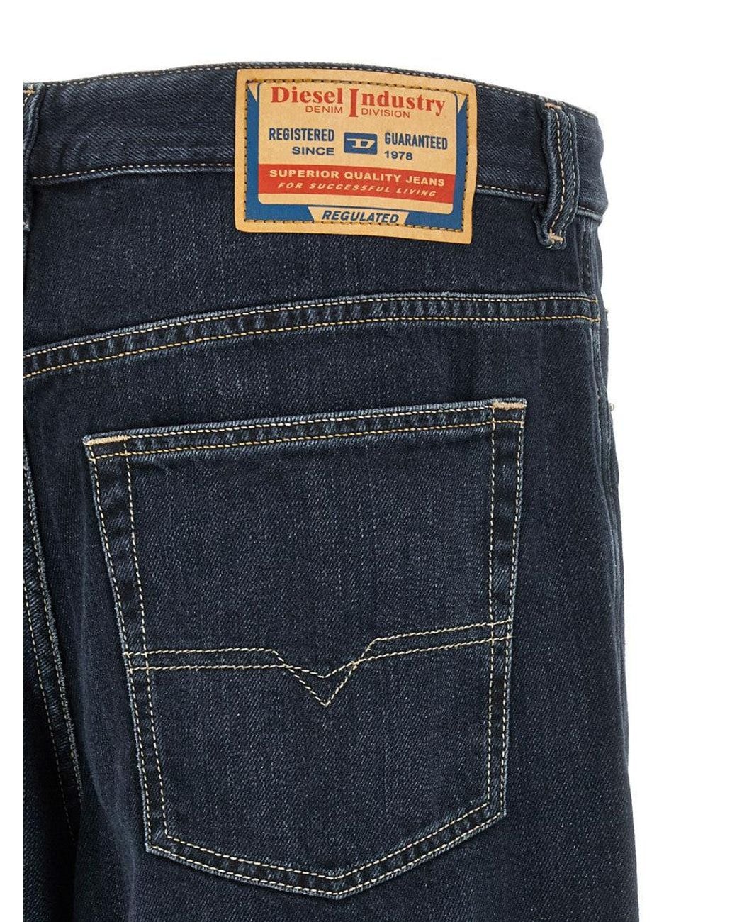 DIESEL Blue Dark Relaxed Jeans for men
