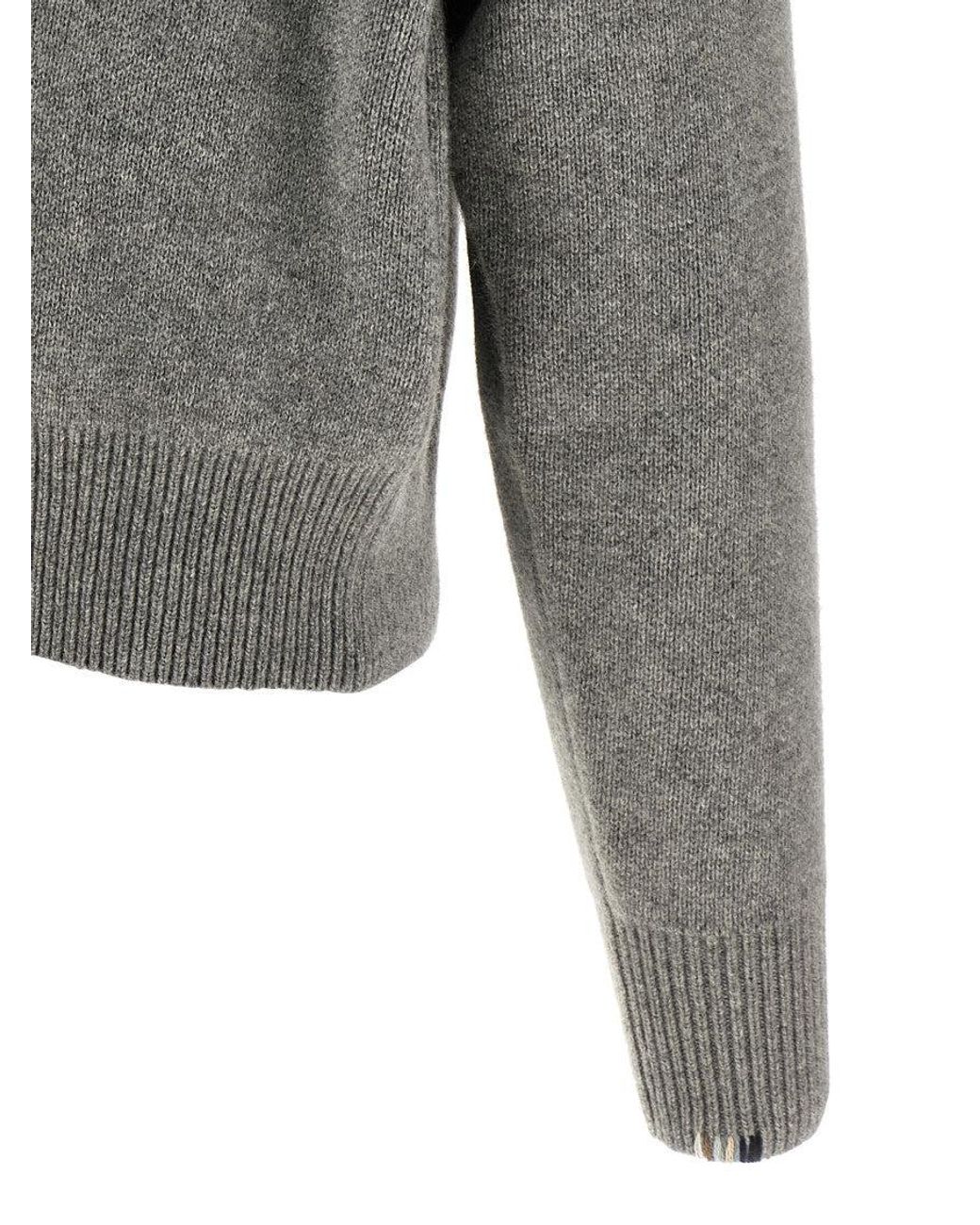 Extreme Cashmere Gray Turtle Neck Cardigan for men
