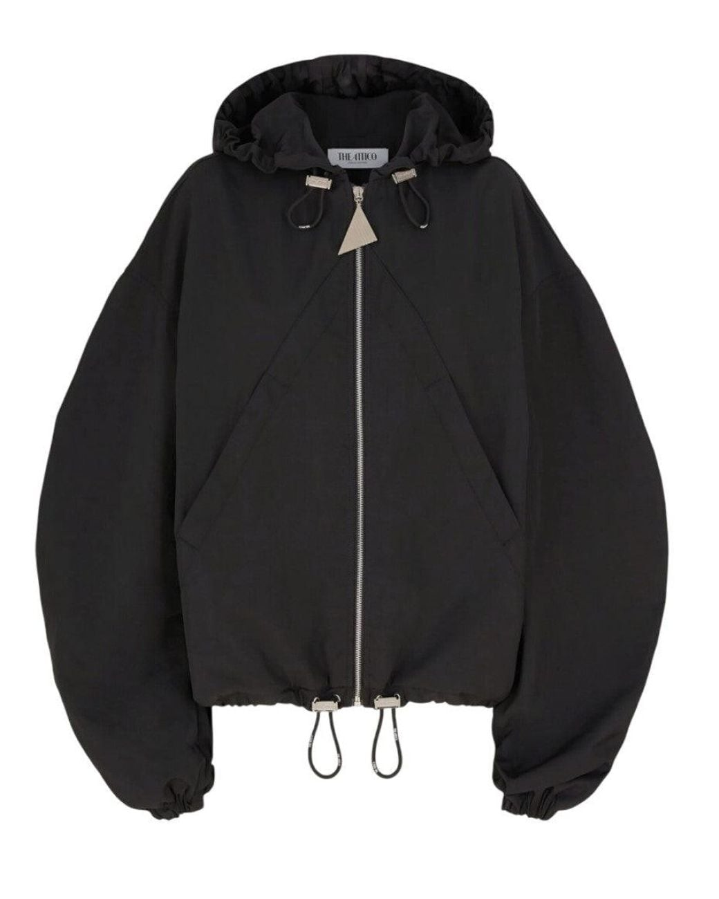 The Attico Black Solid Hood Jacket