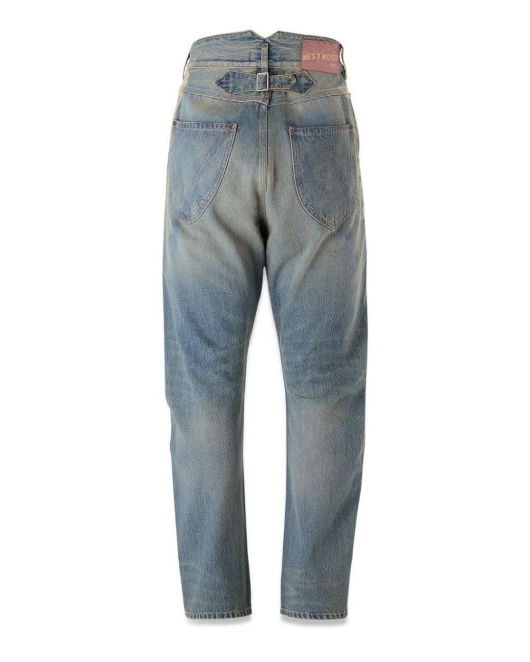 Vivienne Westwood Blue Denim Tapered High Rise Jeans