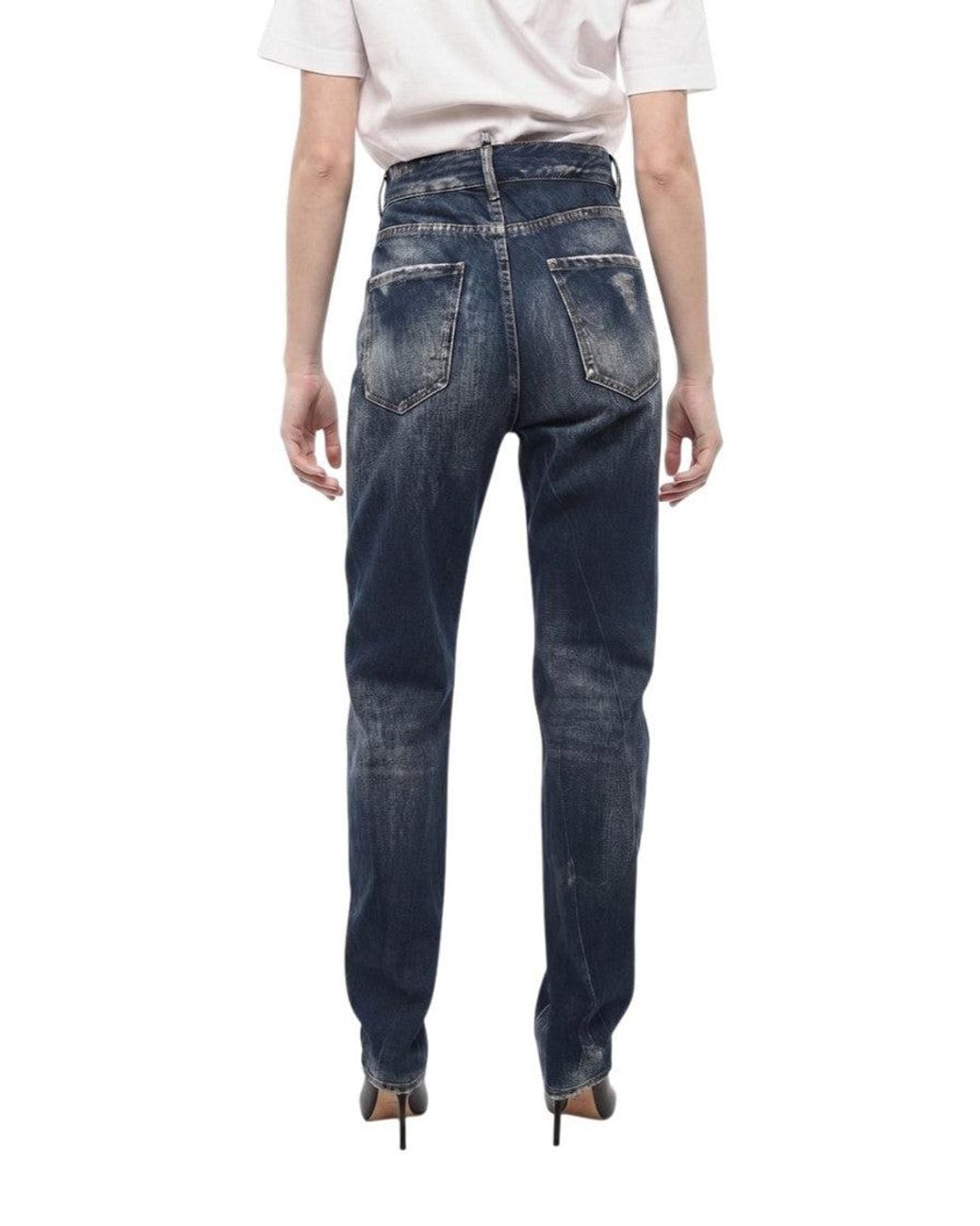 DSquared² Blue Straight High Rise Jeans
