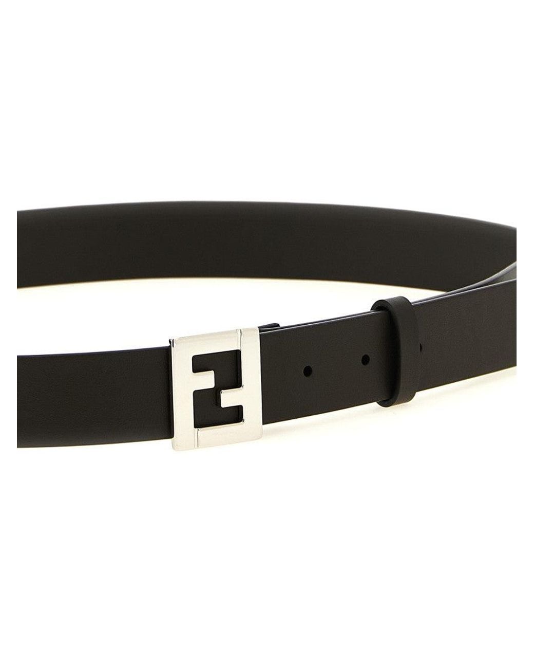 Fendi Black Dark Ff Buckle Belt for men