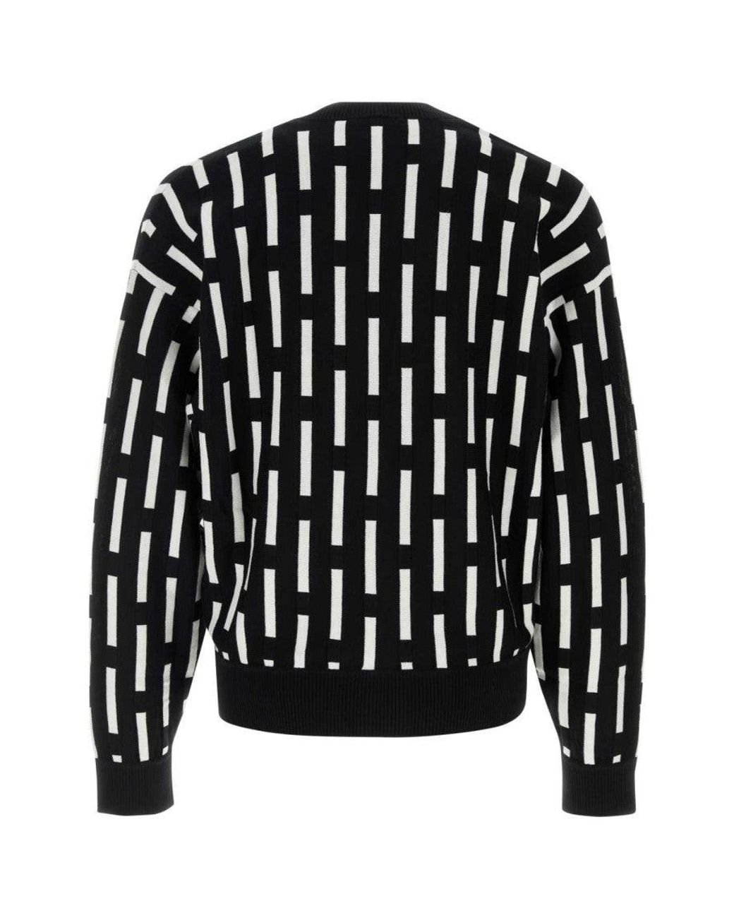 Versace Black Gianni Dashes Knit Sweater for men