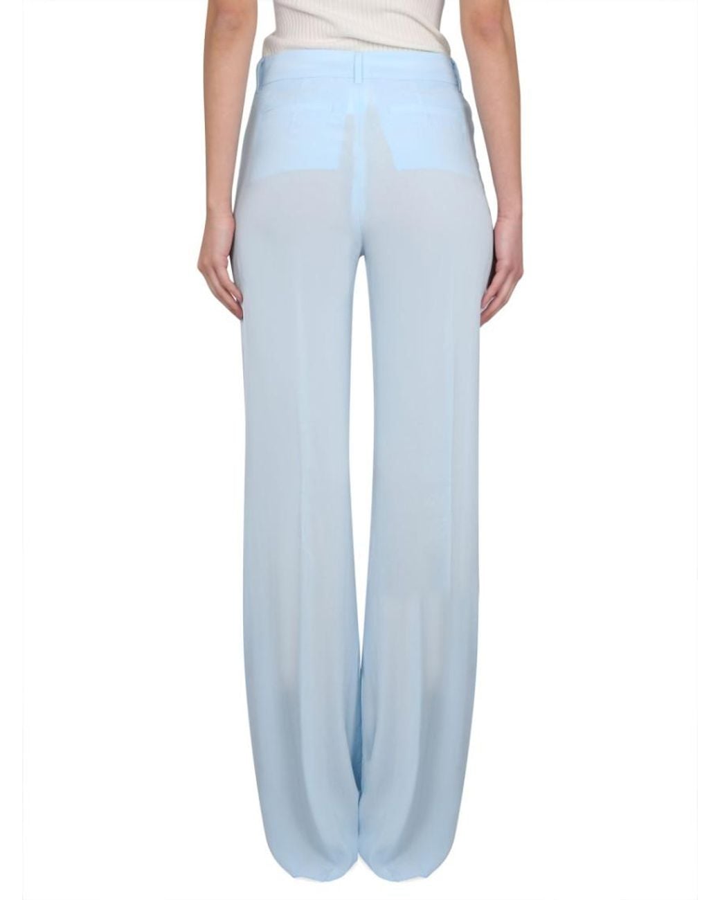Max Mara Blue Straight Flat Front Pant