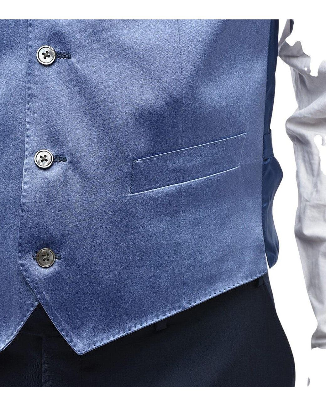 Corneliani Blue V Neck Waistcoat for men