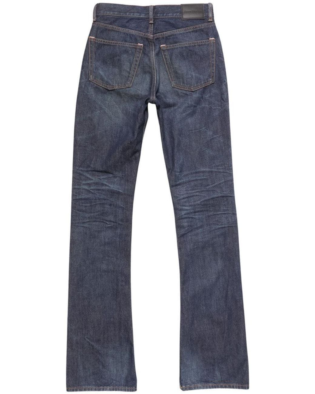 Acne Blue Bootcut Mid Rise Jeans