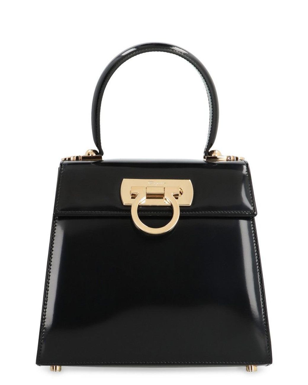 Ferragamo Black Iconic Small Satchel