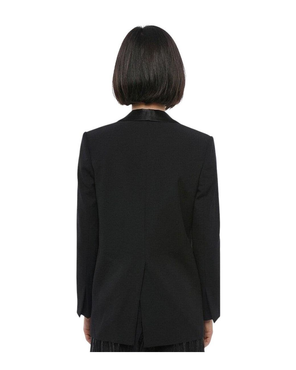 Stella McCartney Black Solid Shawl Lapel Blazer