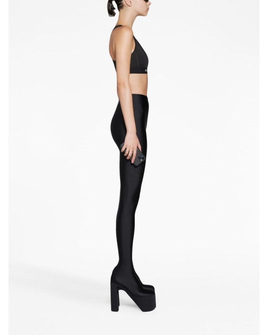 Balenciaga Black Logo Gym Bra
