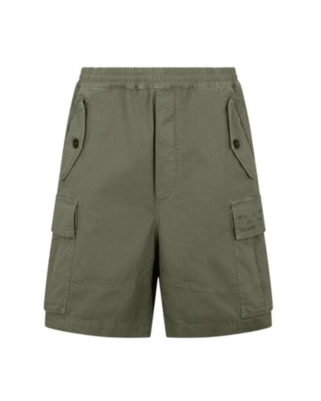 DSquared² Green Solid Shorts for men