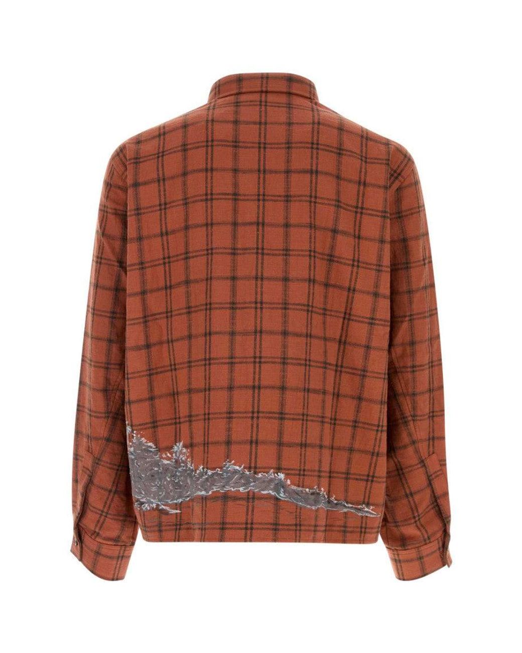 Amiri Brown Palms Flannel Shirt for men