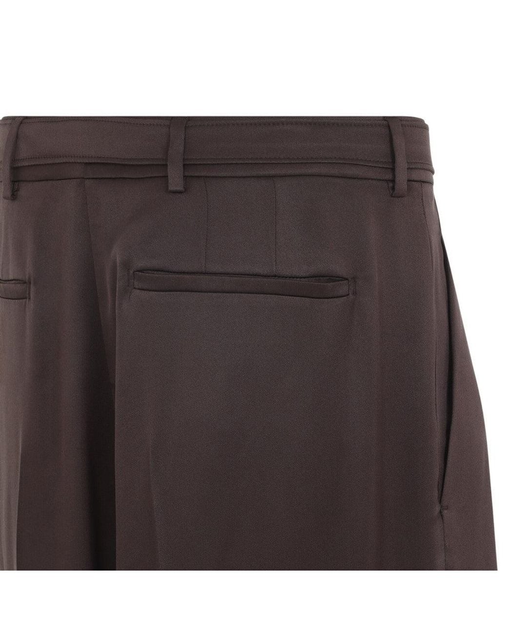 Saint Laurent Brown Solid Pleated Pant for men