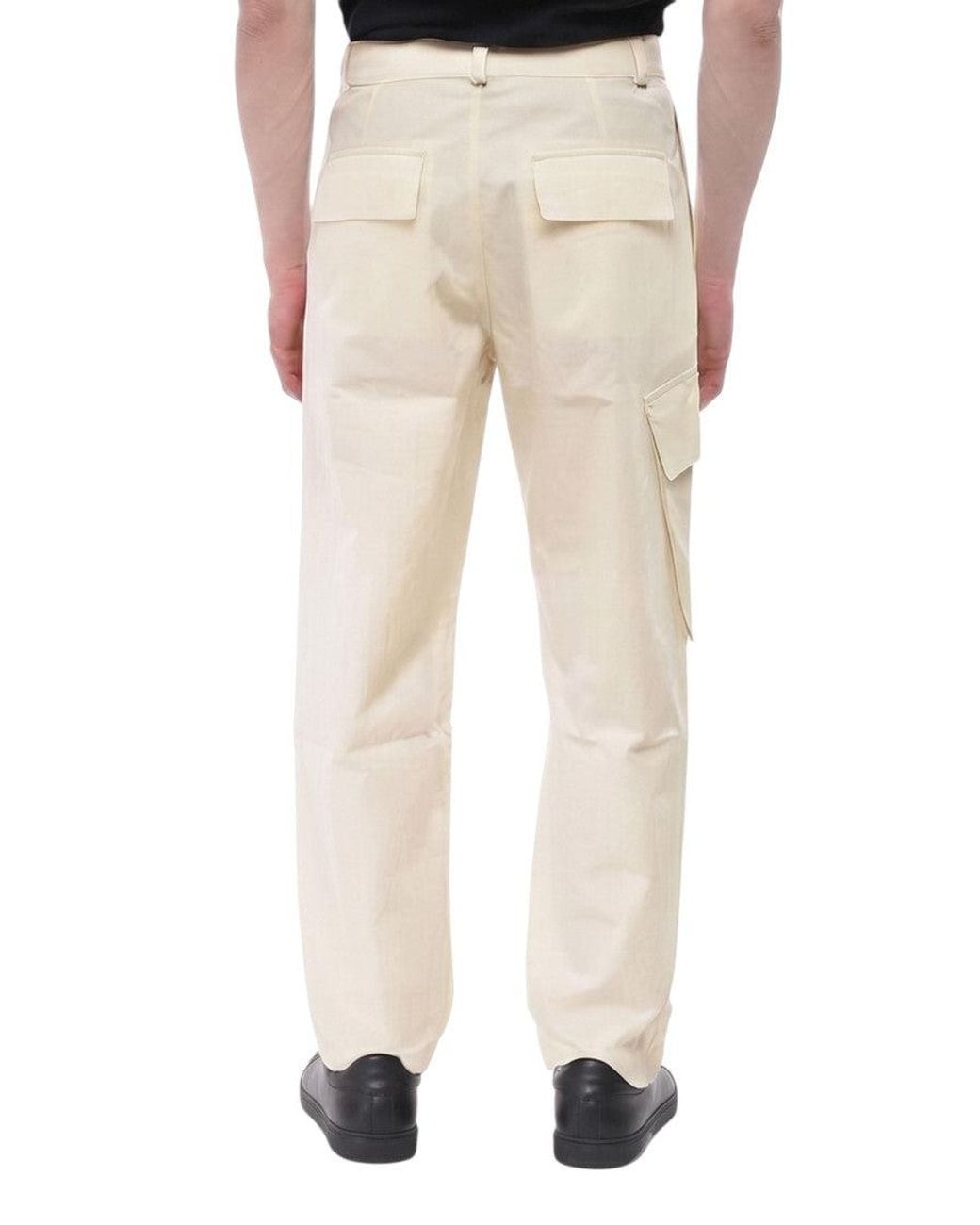 Studio Nicholson Natural Solid Cargo Trousers for men