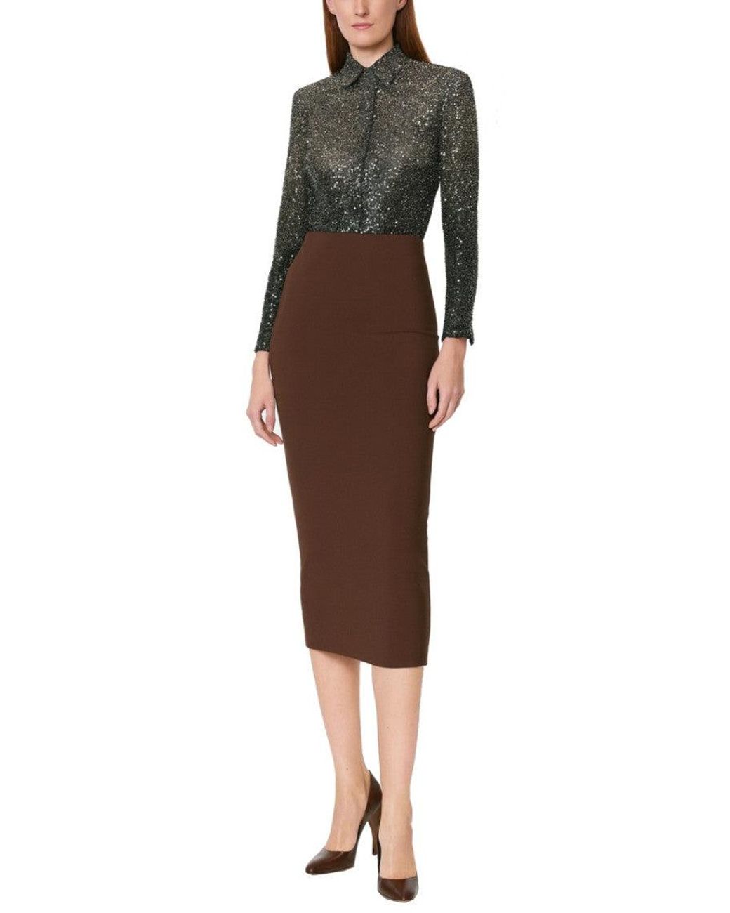 ROTATE BIRGER CHRISTENSEN Black Slim Embellished Shirt