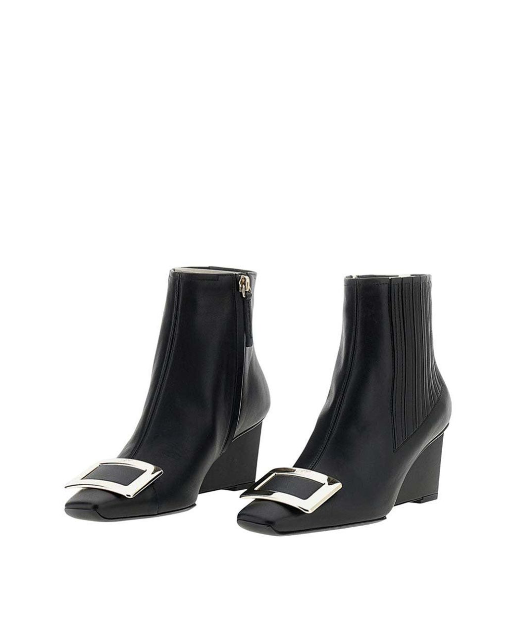 Roger Vivier Black Leather Vivier Boots