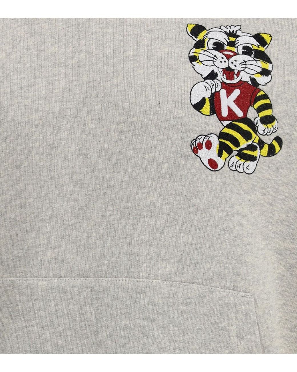 KENZO Gray Relaxed Hoodie for men