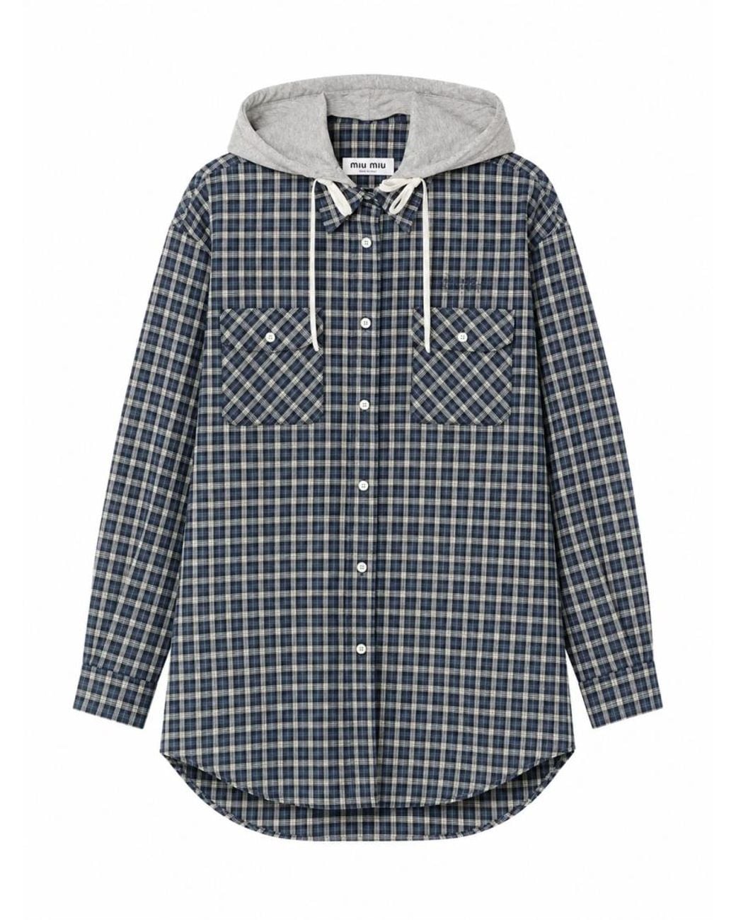 Miu Miu Blue Regular Checks Shirt