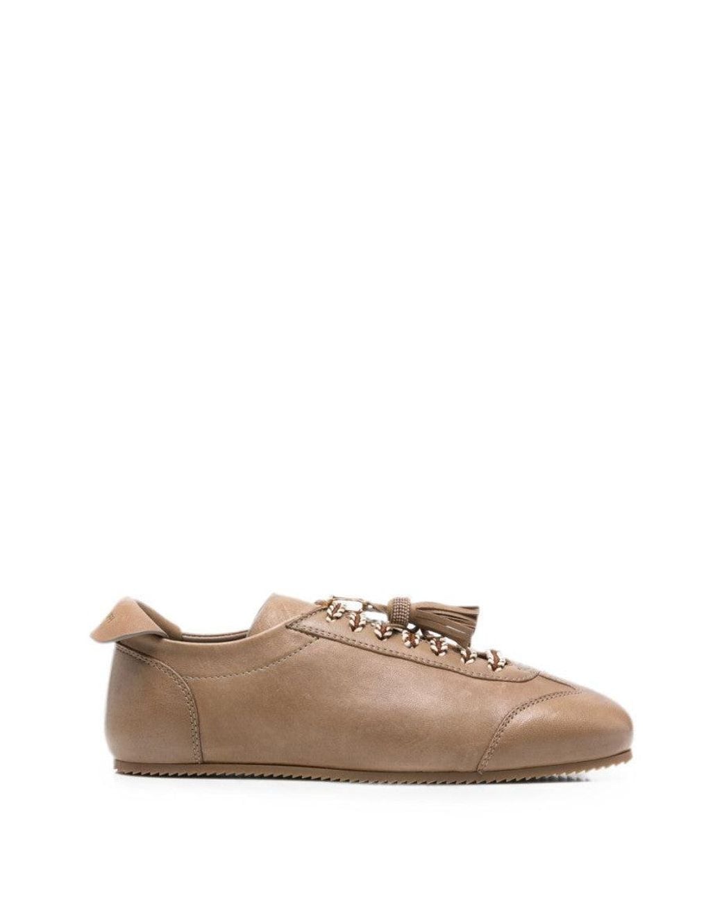 Fabiana Filippi Brown Leather Sneakers