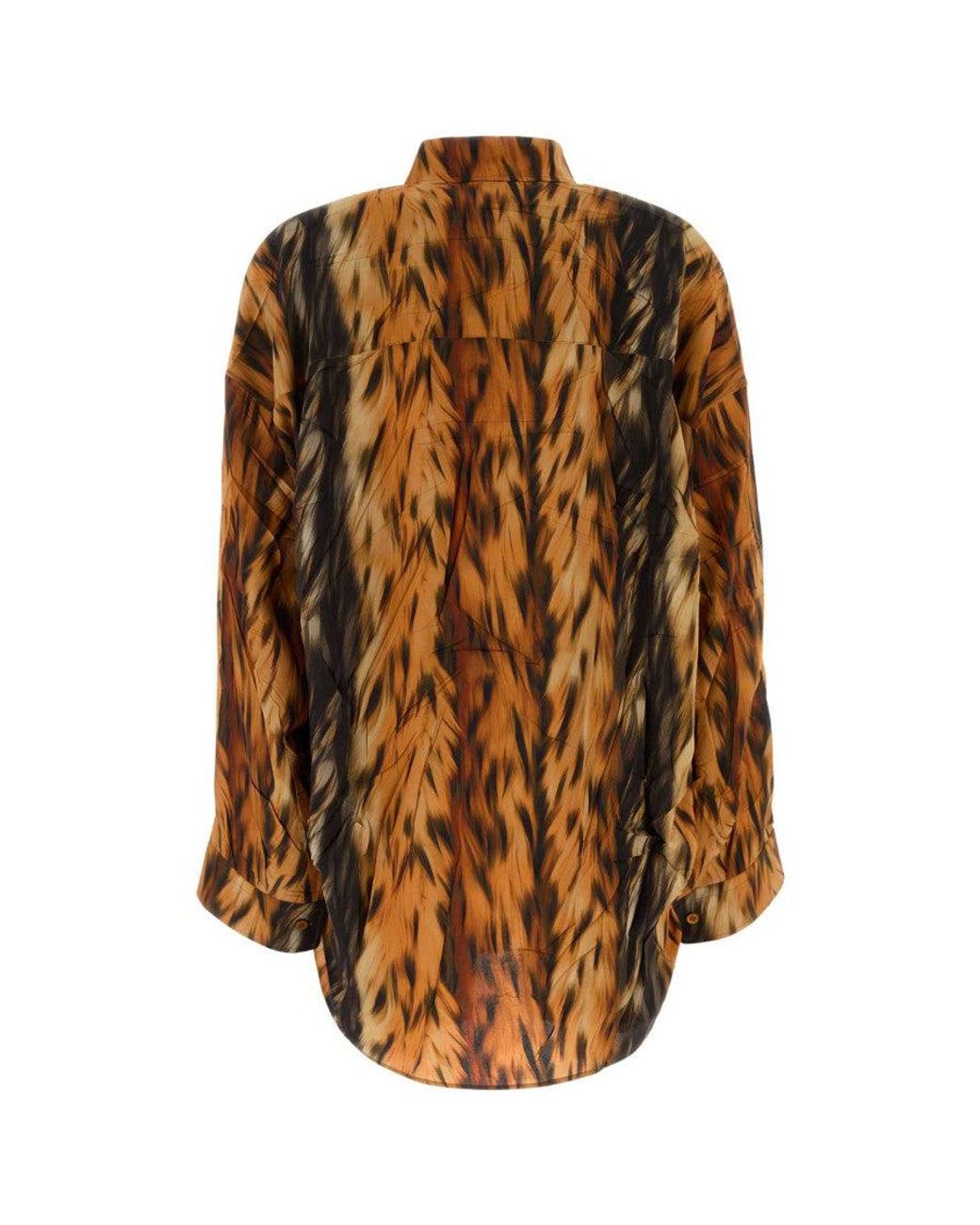 Balenciaga Brown Printed Oversize Shirt