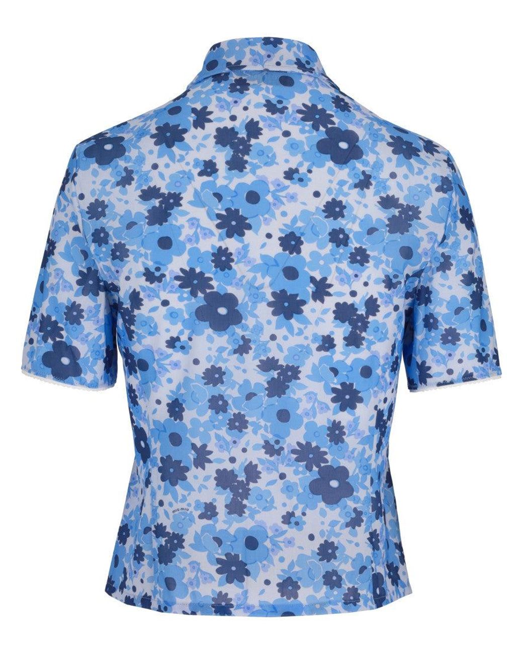 Miu Miu Blue Regular Floral Shirt