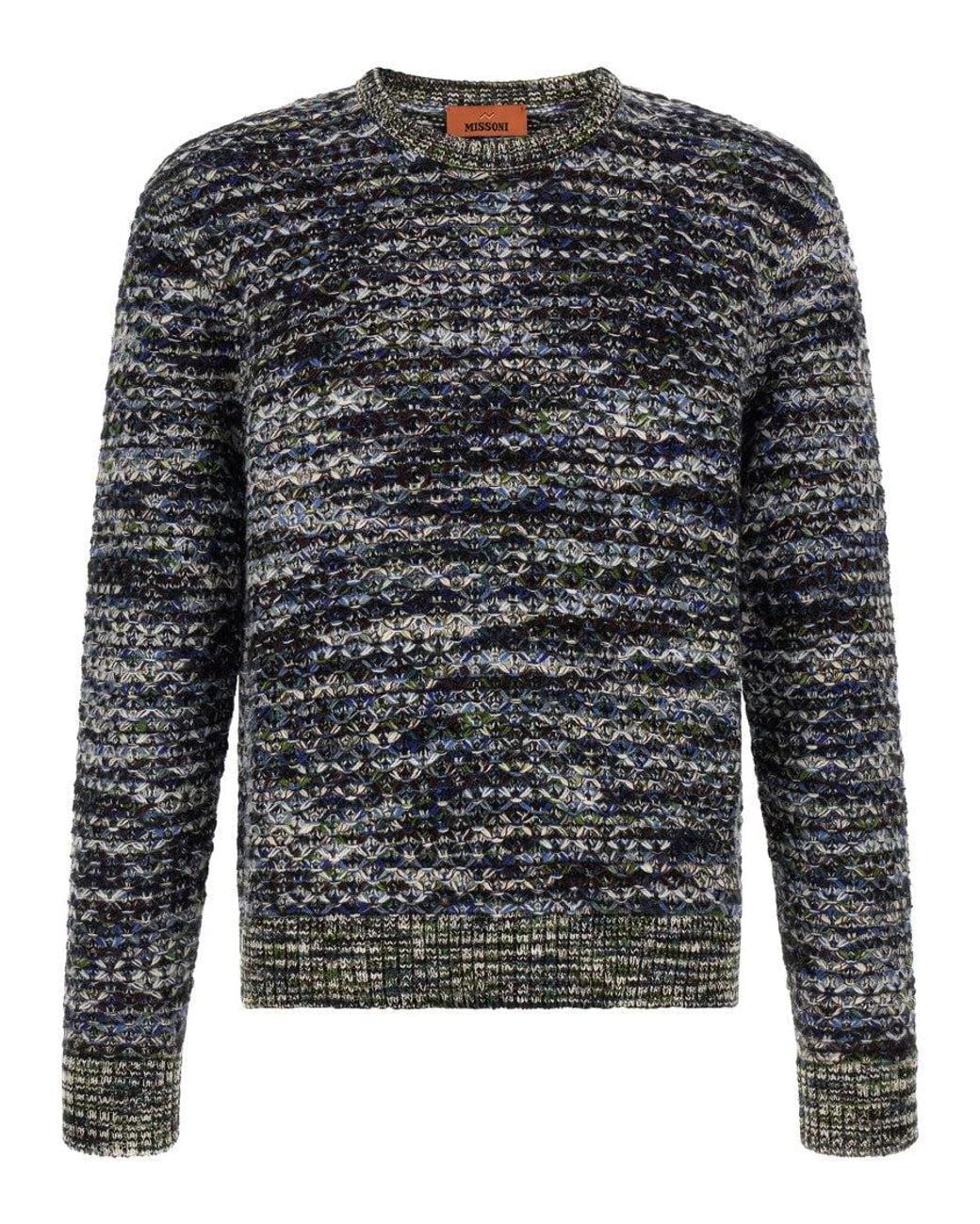 Missoni Gray Knitted Crew Neck Sweater for men