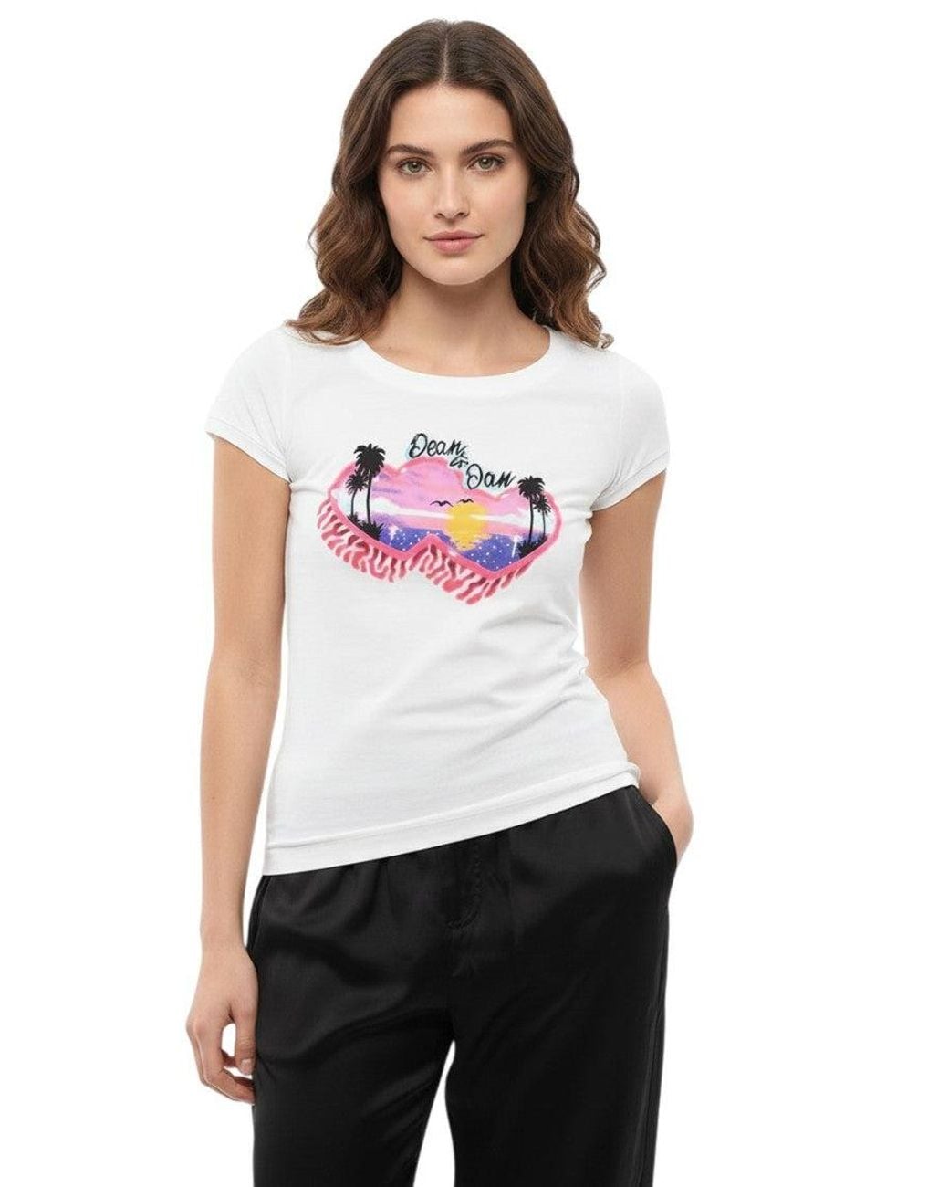 DSquared² White Graphic Crew Neck T-Shirt