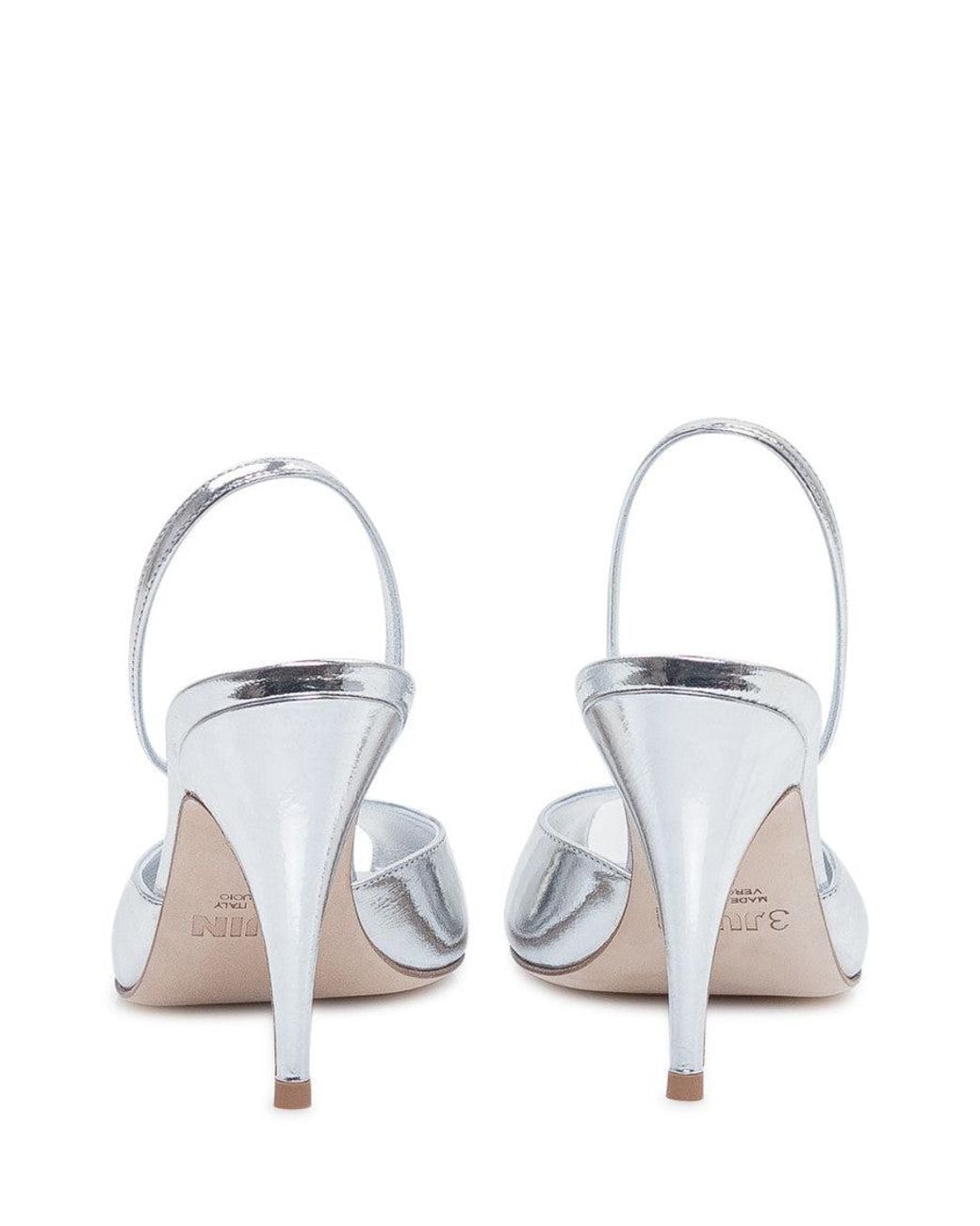3Juin White Slingback Heels