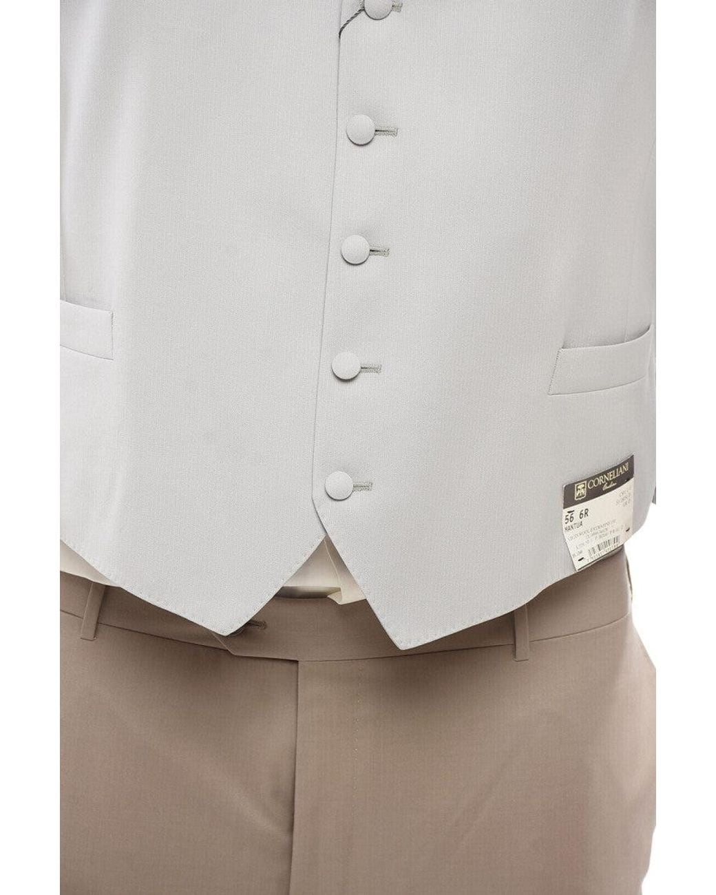 Corneliani White Light V Neck Waistcoat for men