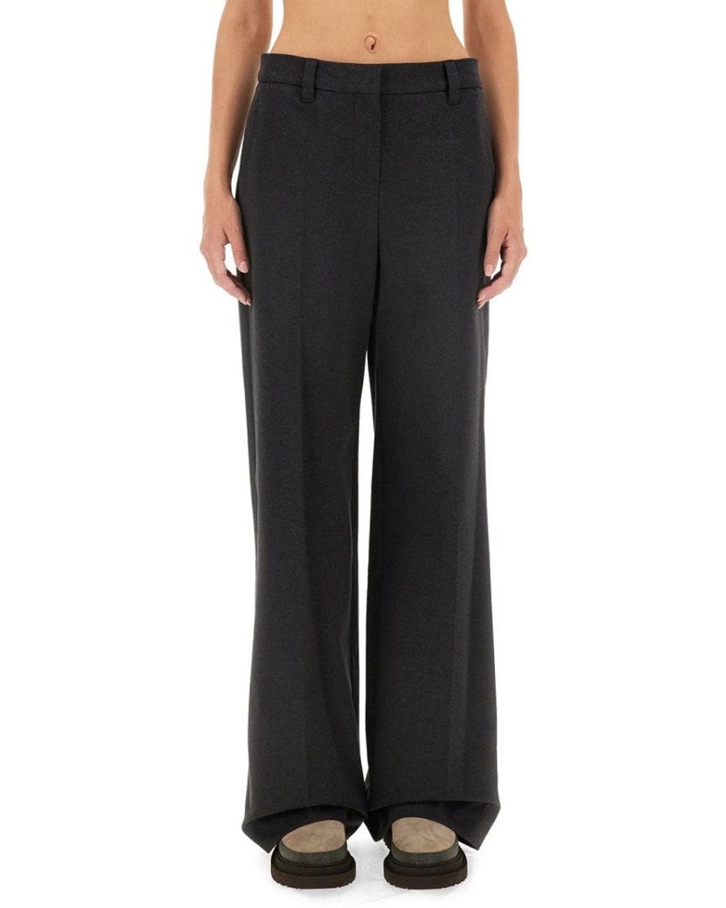 Brunello Cucinelli Black Flat Front Pants
