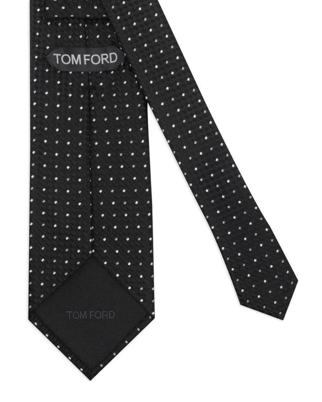 Tom Ford Black Geometric Print Tie for men