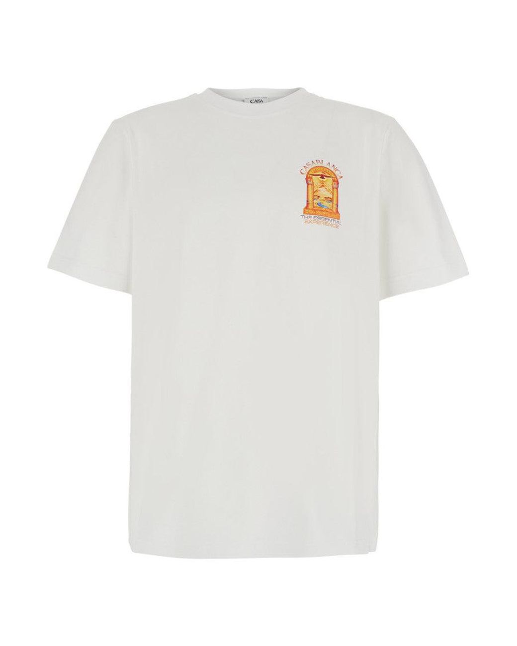 Casablanca White Hermons Mirage Arch Printed Classic T-Shirt With Short Sleeves And Round Neckline for men