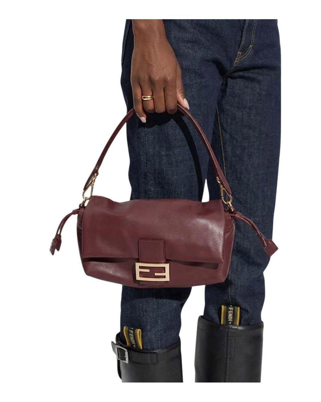 Fendi Purple Baguette Soft Large Shoulder Bag