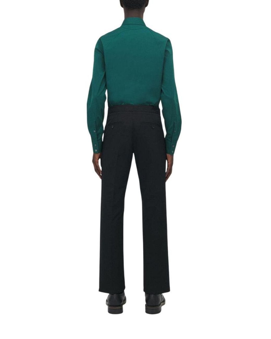 McQueen Blue Flat Front Trouser for men