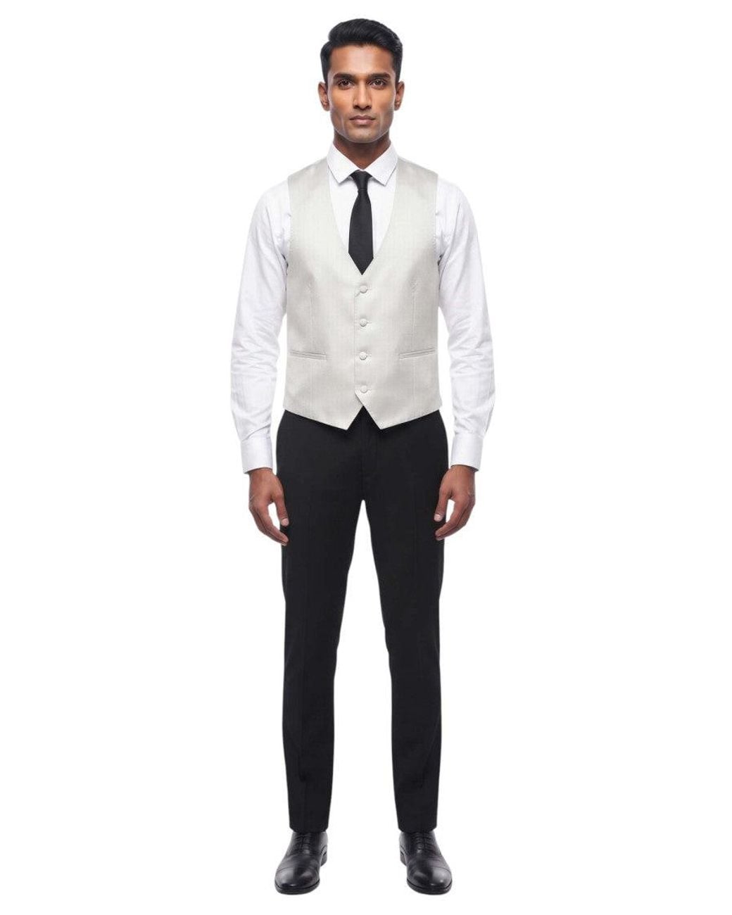 Corneliani White Textured Waistcoat for men