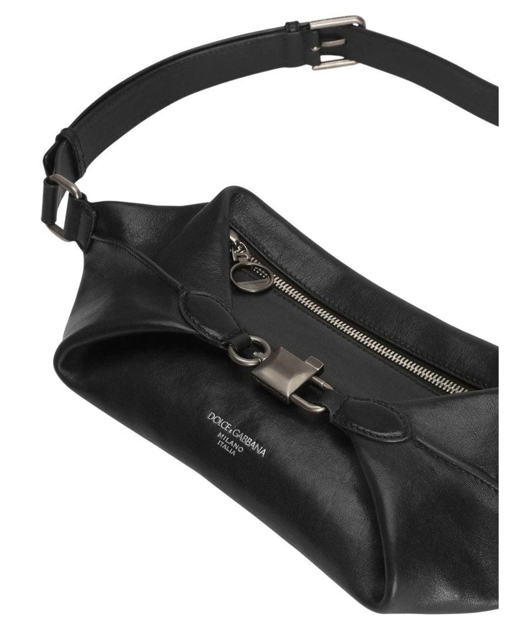 Dolce & Gabbana Black Lock Crossbody Bag for men
