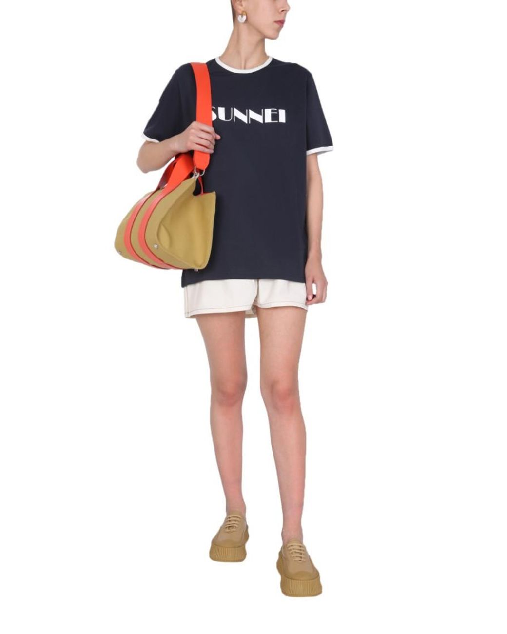 Sunnei White Solid Shorts