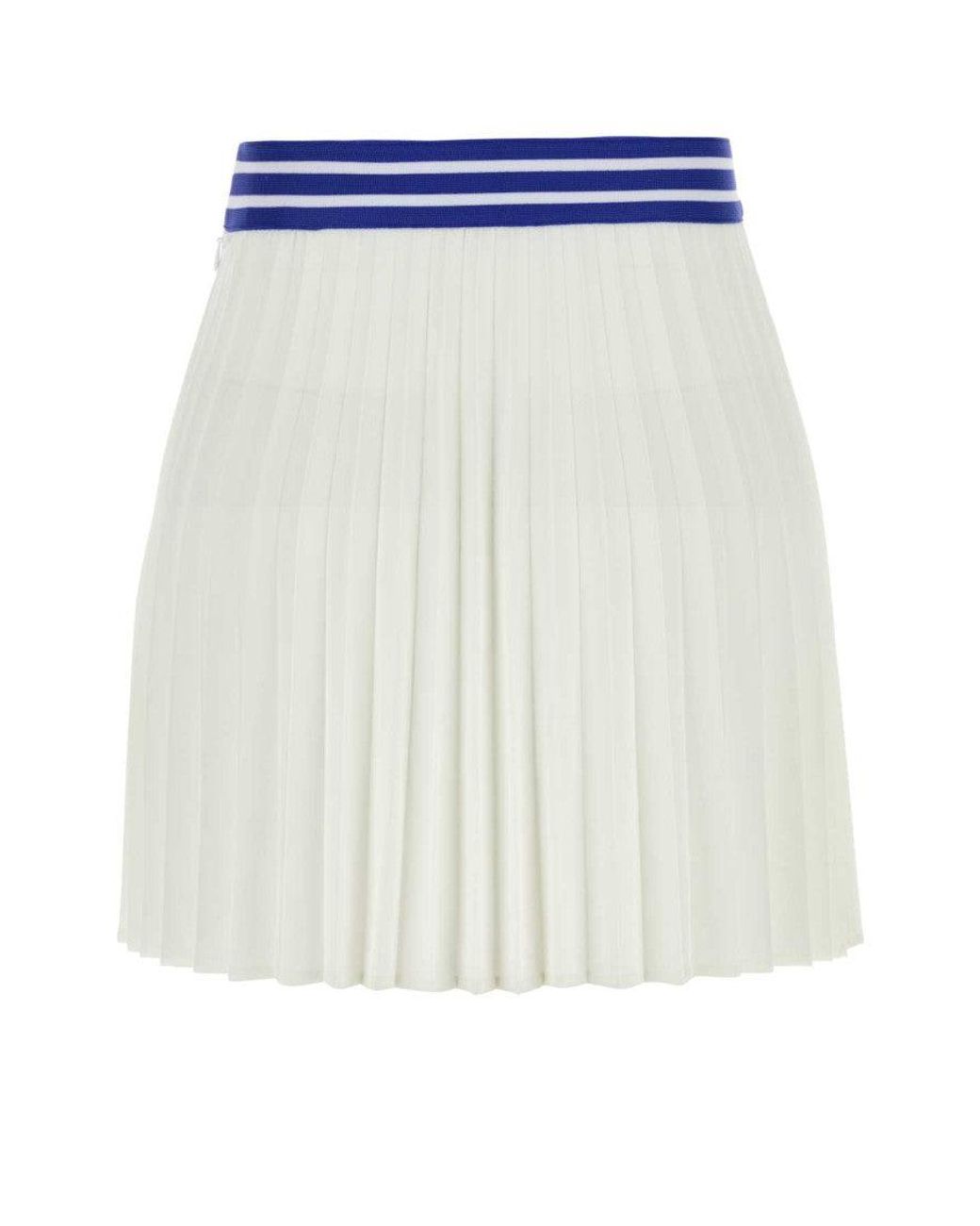 Bode White Pleated Mini Skirt