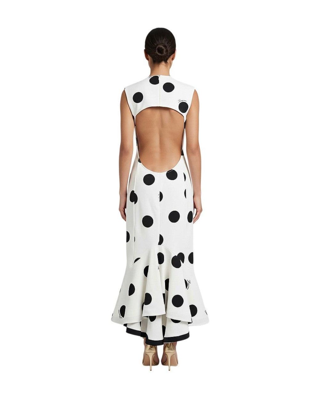 Jacquemus White Crew Neck Midi Dress