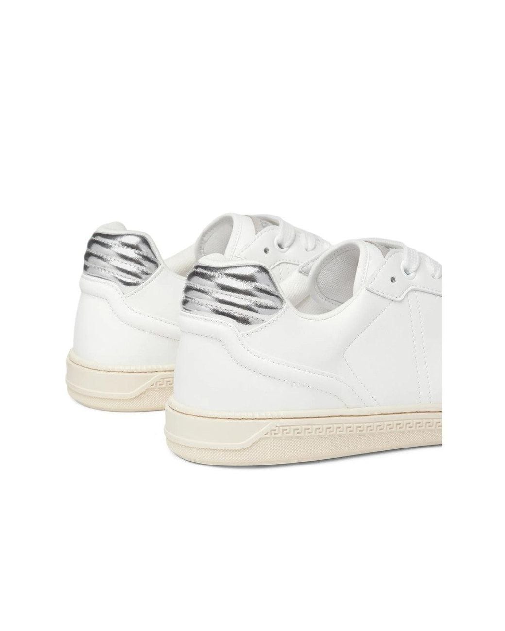 Versace White Greca Court Sneakers for men