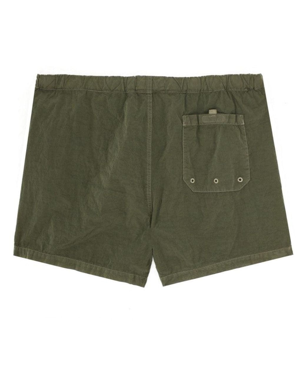 Stone Island Green Drawstring Swim Shorts for men