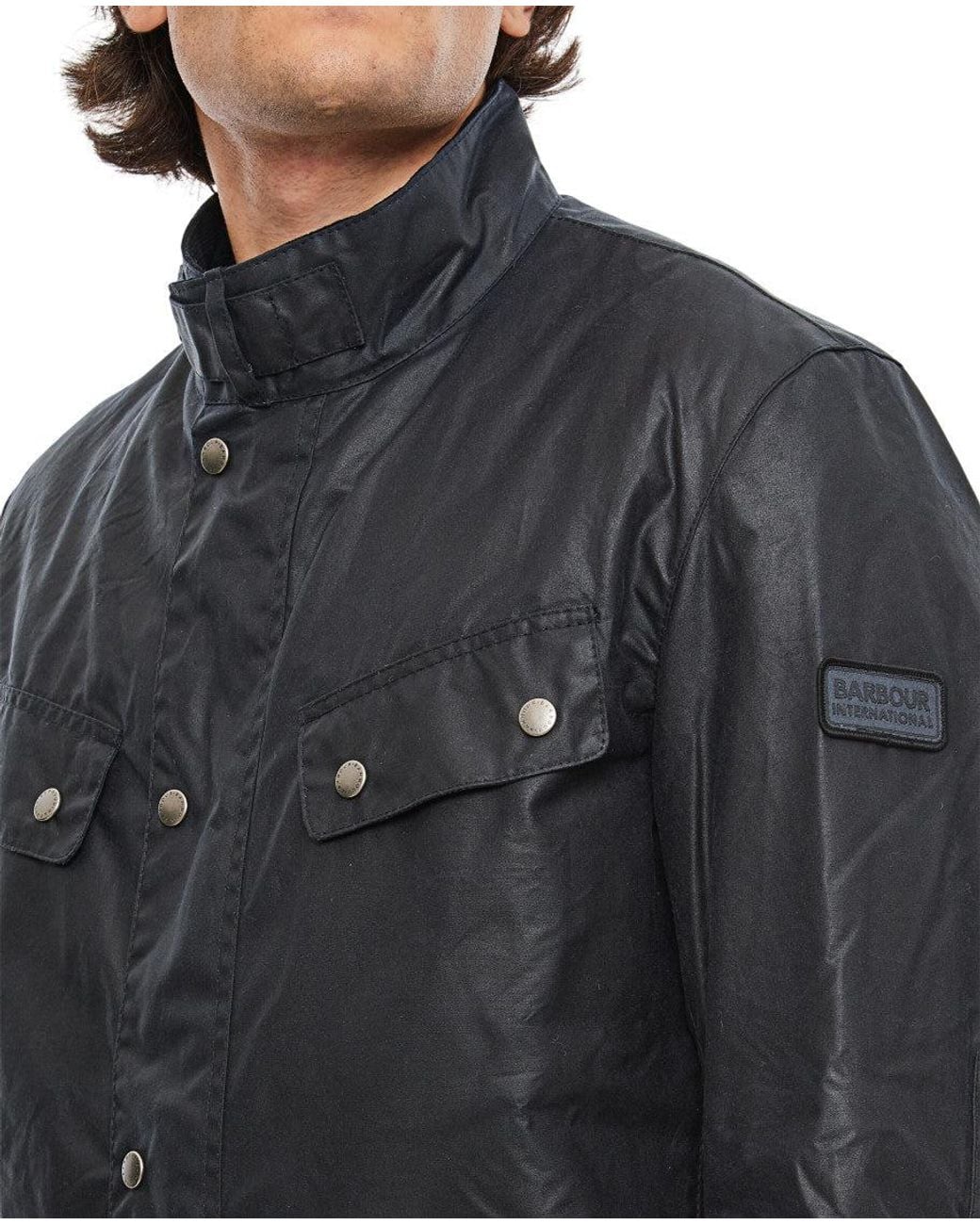 Barbour Gray Dark Waxed Jacket for men